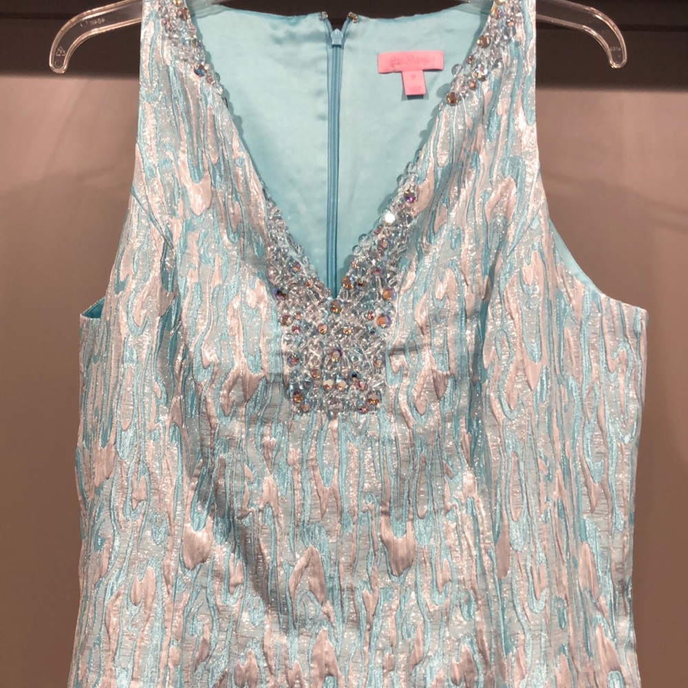 Lilly Pulitzer Light Blue and Silver Sparkly Dress